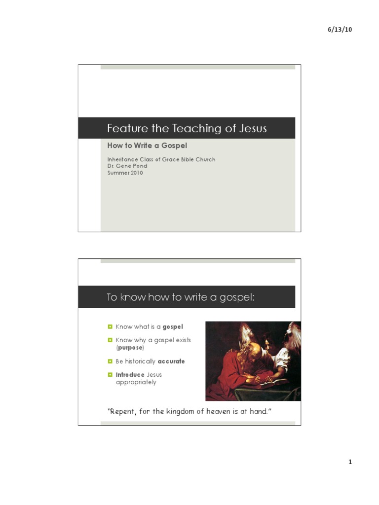 Gospels 05 Feature The Teaching of Jesus | PDF | Gospel Of Matthew | Jesus