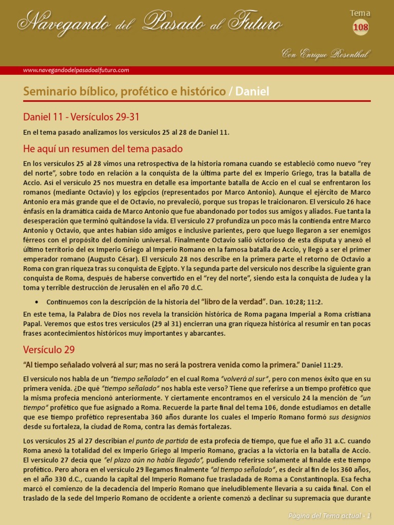 Roma: De Imperial a Papal en Daniel 11 | PDF | Constantino el grande ...
