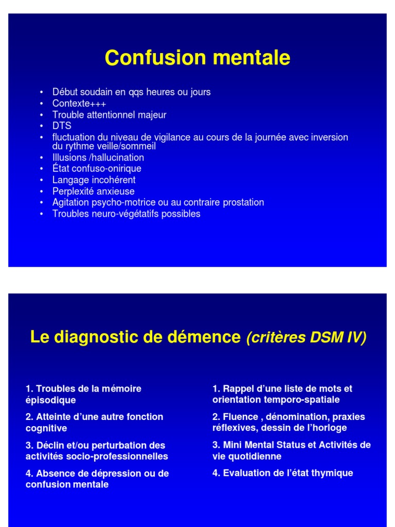 Démence Ou Confusion Aiguë, Comment Les Distinguer – BPJAK