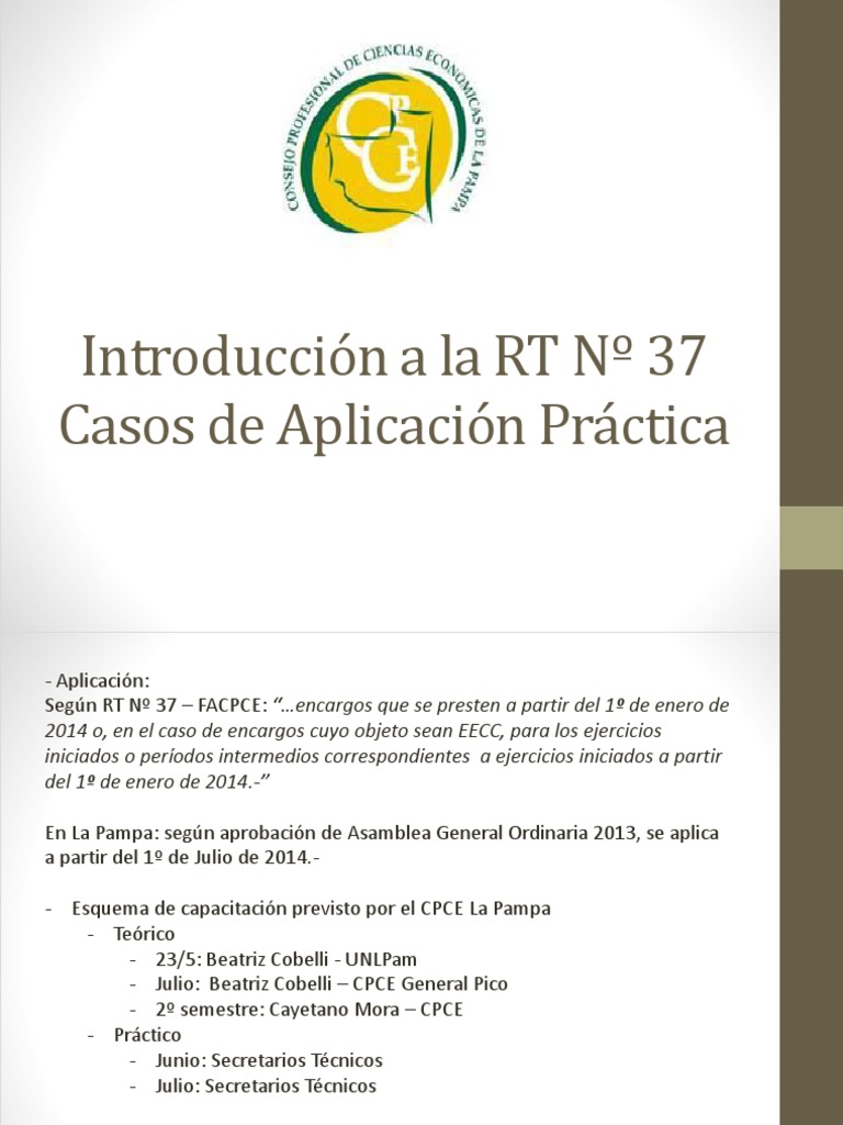 Aplicación Práctica de la RT Nº 37 | PDF | Auditoría financiera | Contador