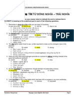 (Alfazi) Câu Hỏi Trắc Nghiệm Từ Đồng Nghĩa - Trái Nghĩa