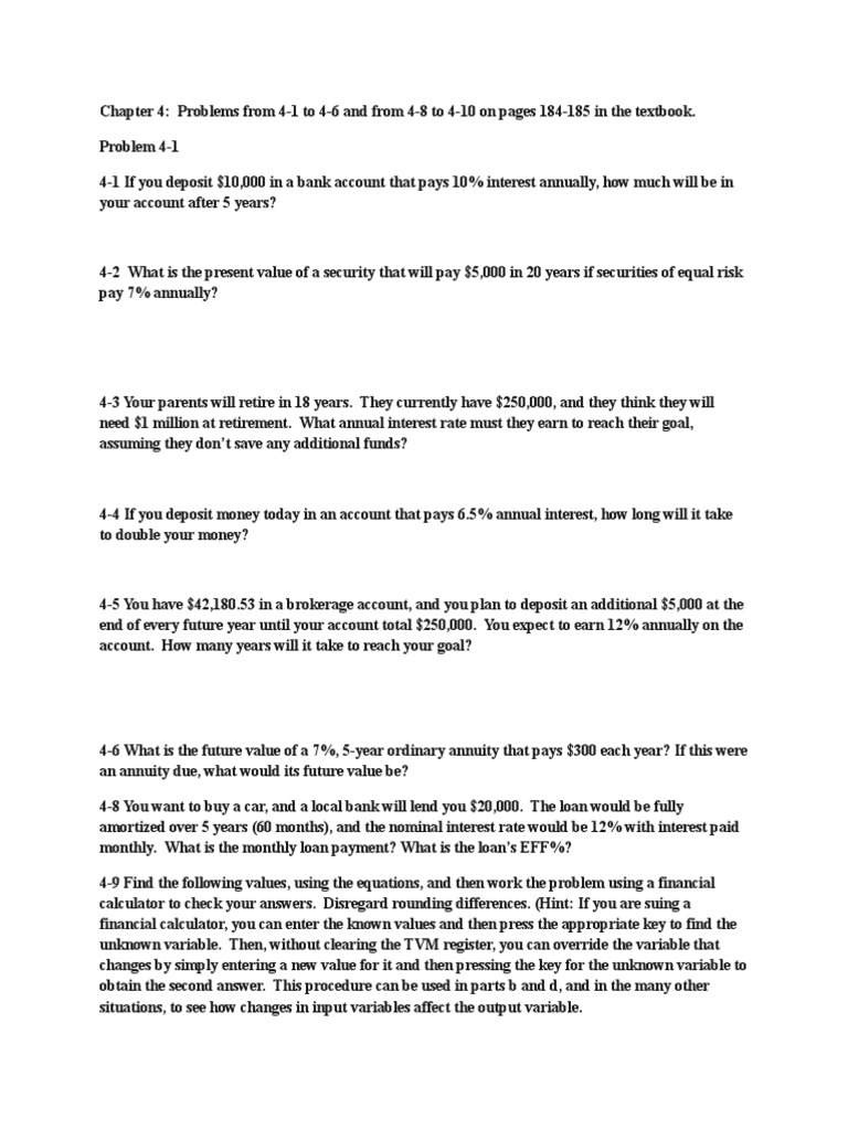 Financial Problems: Interest & Bonds Analysis | PDF | Bonds (Finance ...