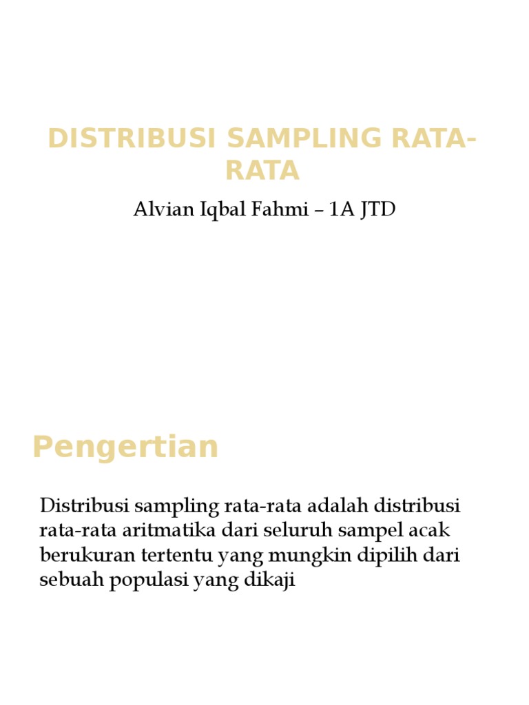 Contoh Soal Distribusi Sampling Rata Rata Dan Jawabannya Barisan Contoh