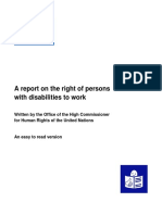A Report On The Right of Persons With Disabilities To Work