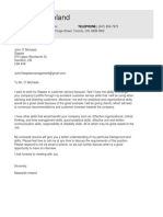 Maaseiah Ireland Cover Letter - Customer Service Job 1