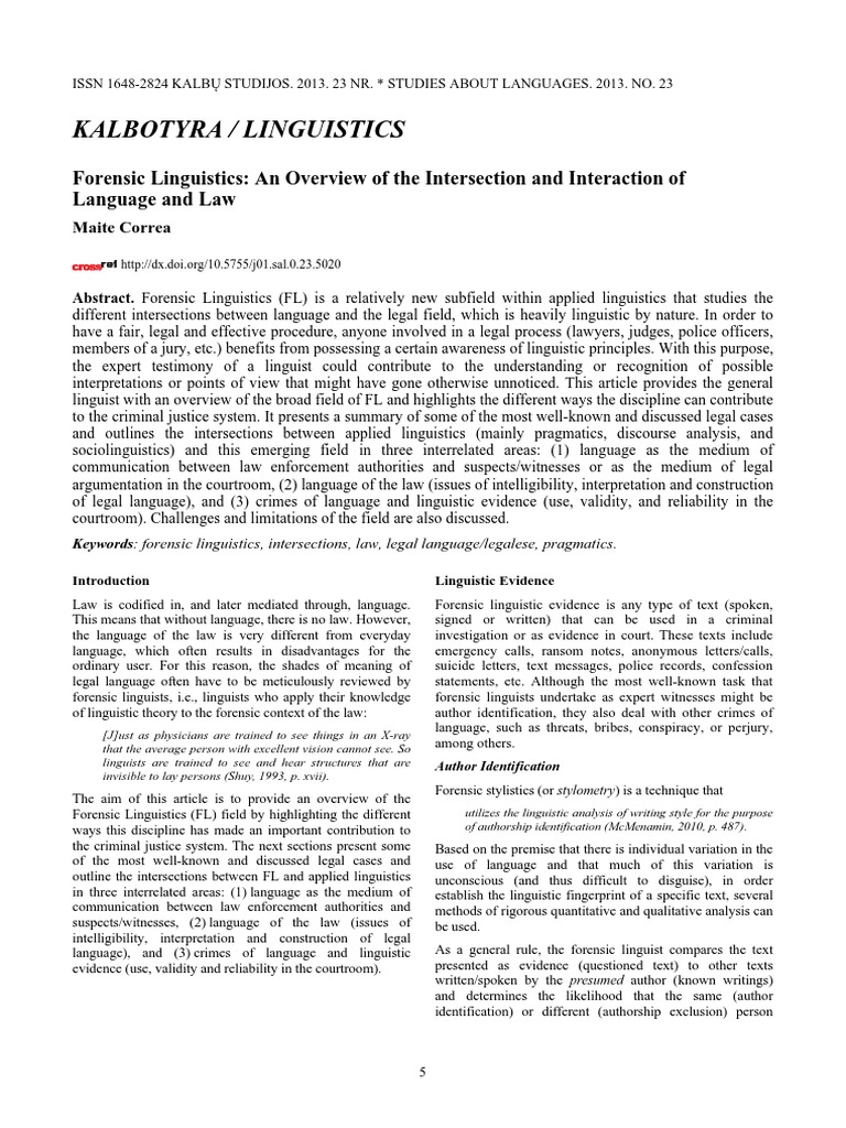 Forensic linguistics assignment picture