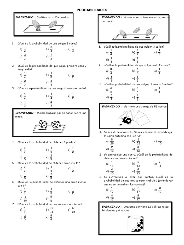 Ejercicios de Probabilidades Básicas | PDF | Probabilidad | Ocio
