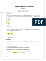 Quimica Ejercicios Varios NIVELACION INGRESO ESSUNA 2018