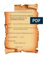 Informe de La Visita de La Planta de Tratamiento de Agua Potable de Huata-Rajada