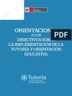 Orientaciones a Los Directivos Sobre La Implementacion de La Tutoria y Orientacion Educativa