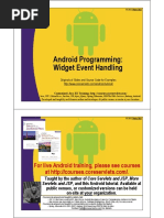 Android Programming: Widget Event Handling: For Live Android Training, Please See Courses