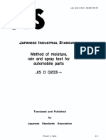 JIS-D0203-1994 (En) - Method of Moisture, Rain and Spray Test For Automobile Parts