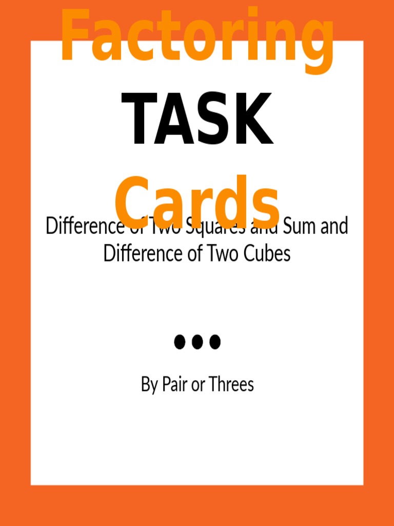 Algebra Factoring Practice Cards | PDF | Teaching Methods & Materials
