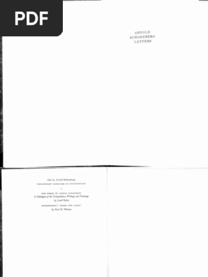 Schoenberg Letters PDF | PDF | Classical Music | Entertainment