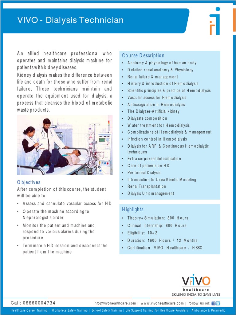 VIVO - Dialysis Technician: Course Description | Download Free PDF ...
