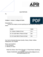 Quotation: Subject: School / College Id Rate
