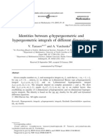 Tarasov v, Varchenko a - Identities Between Q-Hypergeometric and Hyper Geometric Integrals of Different Dimensions - Adv. in Math. 191 (2005), 29-45