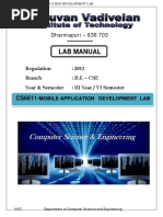 Cs6611 Mobile Application Development Laboratory