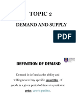 Topic 2: Demand and Supply