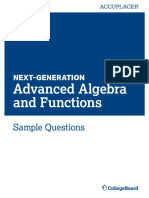 Next Generation Sample Questions Advanced Alegbra and Functions