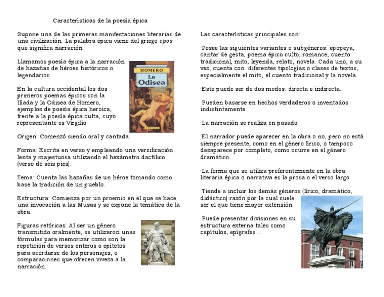 Caracteristicas de La Epica
