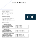 Formulario de Matemáticas