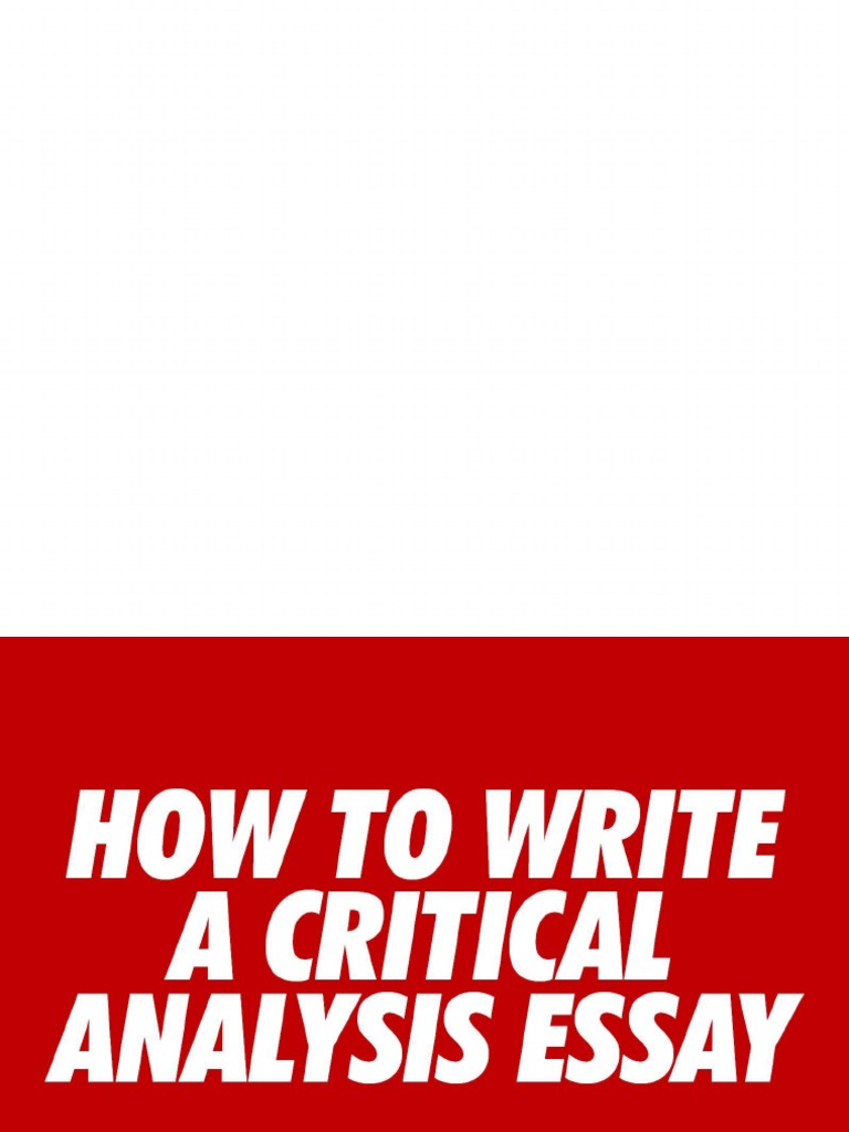 How Do You Write A Critical Analysis Essay (Pic)