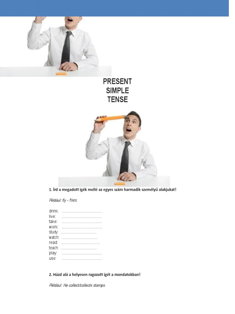 Present Simple Tense: Például: Fly | PDF