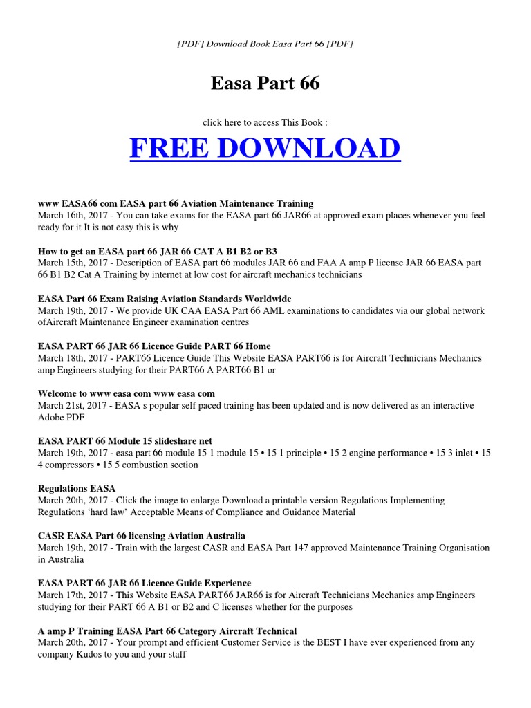 Free Download: Easa Part 66 | PDF | Faq | Websites