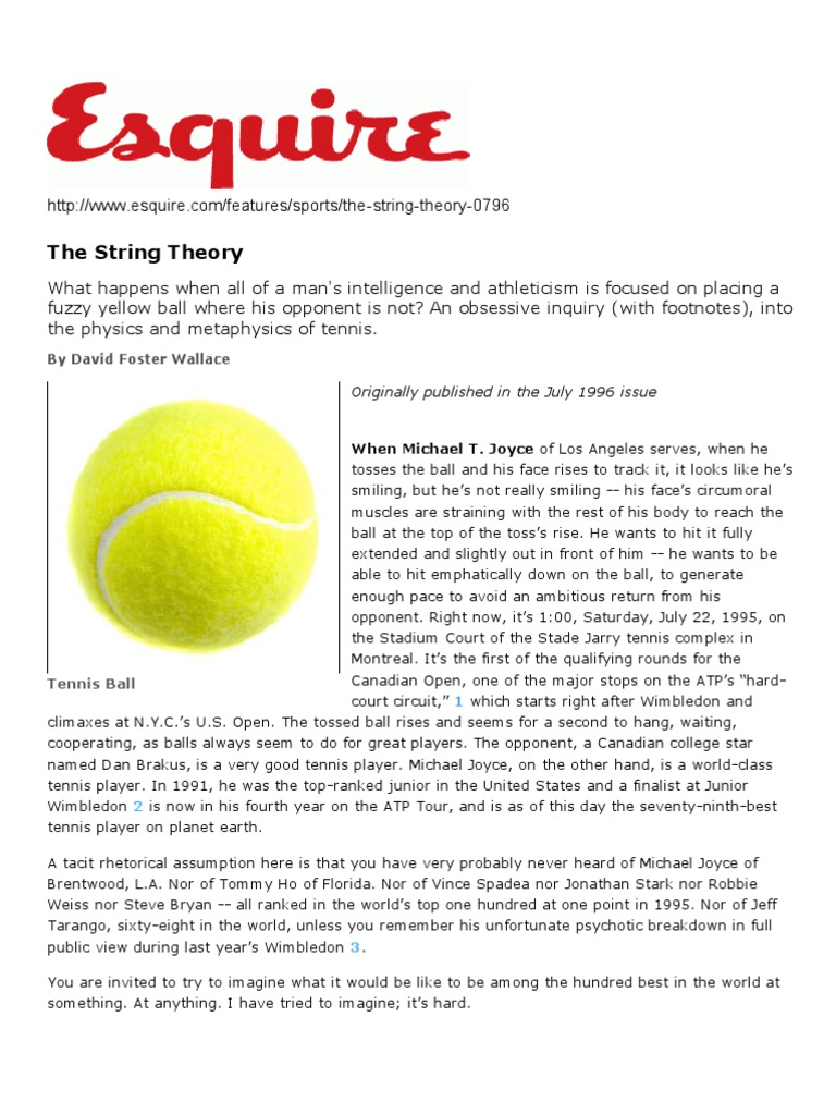 Wallace The String Theory Pdf Racquet Sports Sports