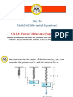 Day 24 Math24 (Differential Equations) : CH 3.8 Forced Vibrations (Page 207-221)