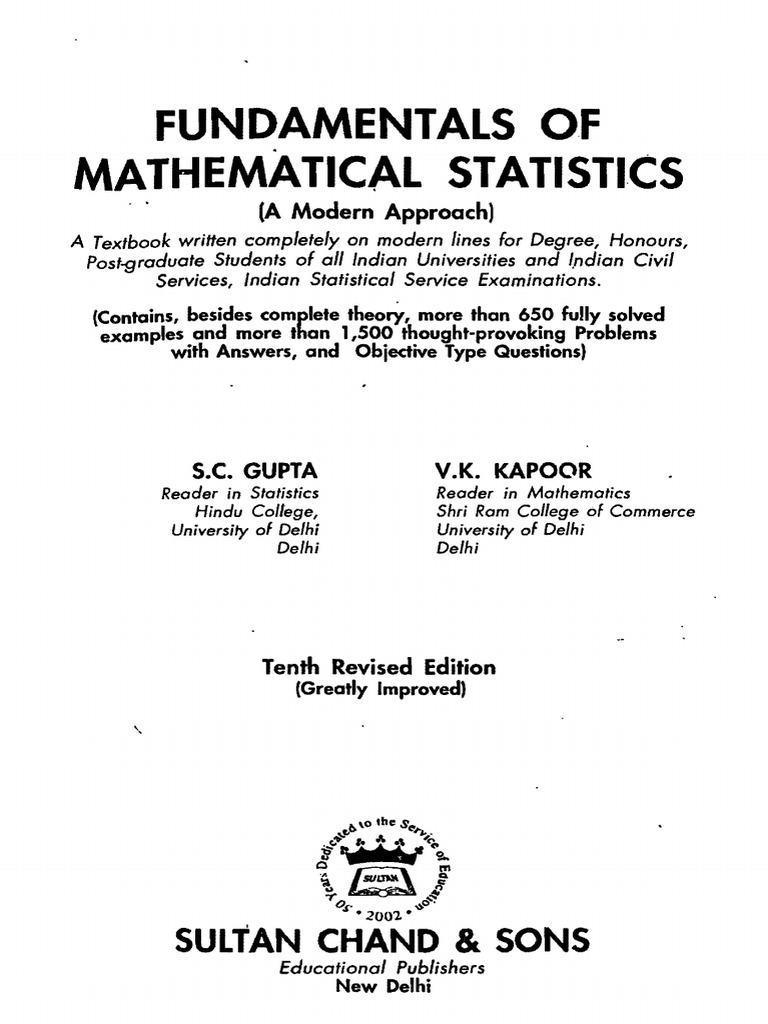 Fundamentals Of Applied Statistics Sc Gupta Ebook