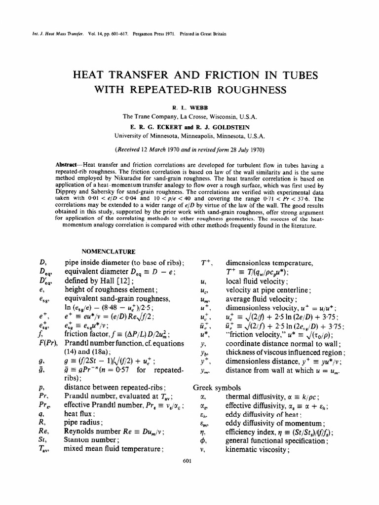 Heat Transfer And Friction In Tubes With Repeated-Rib Roughness – GOKF