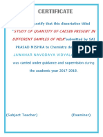 Study of Quantity of Caesin Present in Different Samples of Milk