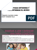 Enseñar A Leer y Entender Una Tarea Colectiva