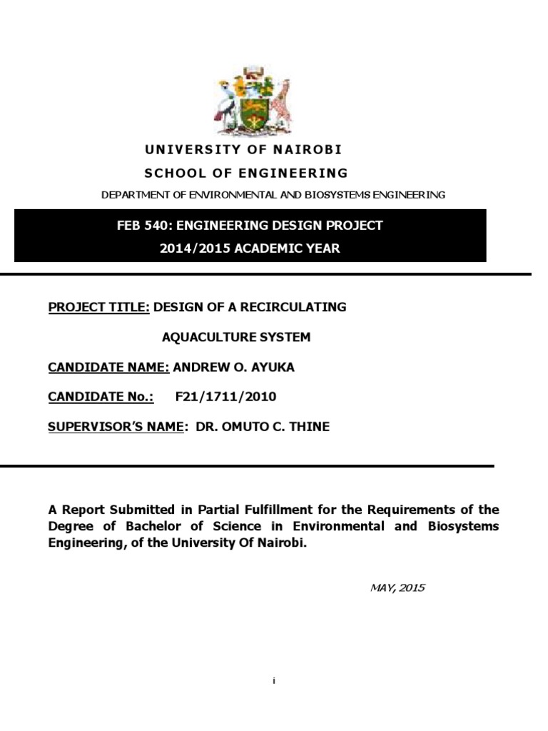 Design of A RAS | PDF | Oxygen | Water