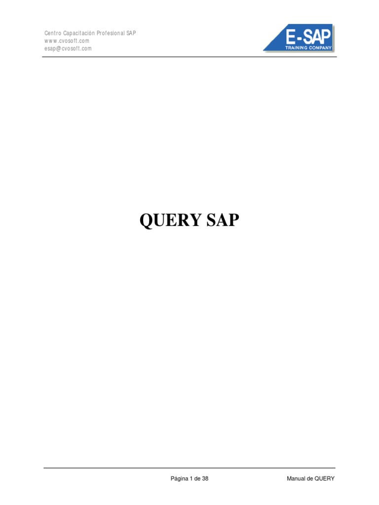 Manual de Creación de Queries en SAP | PDF | Tabla (base de datos ...