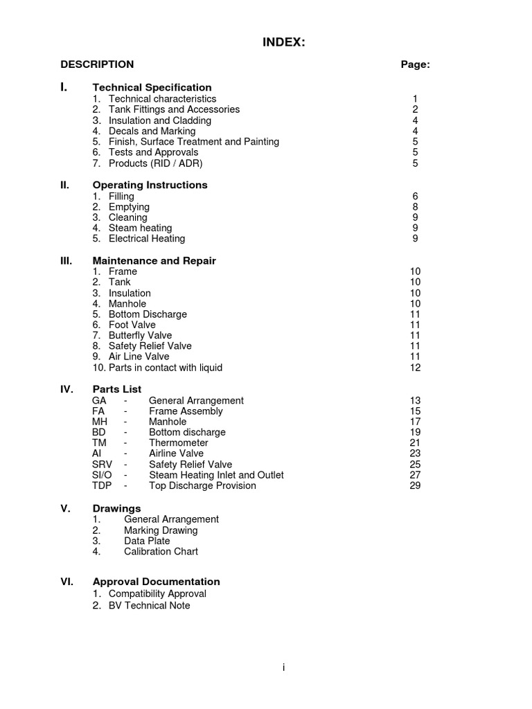 Tank Container Technical Specifications | PDF | Valve | Gallon