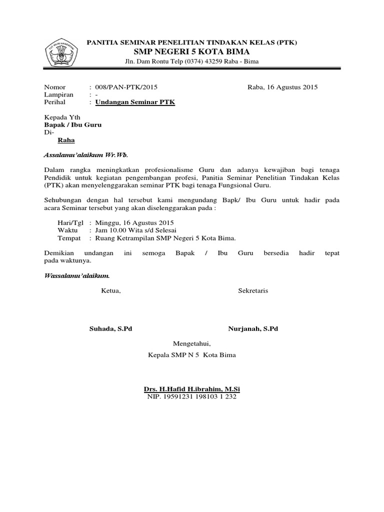 Panitia Seminar Penelitian Tindakan Kelas Rohani