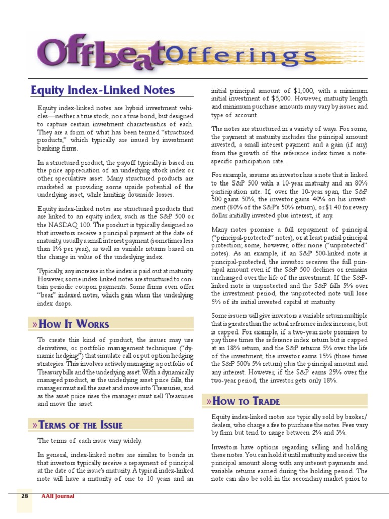 Understanding Equity Index-Linked Notes | PDF | Bonds (Finance) | Investing