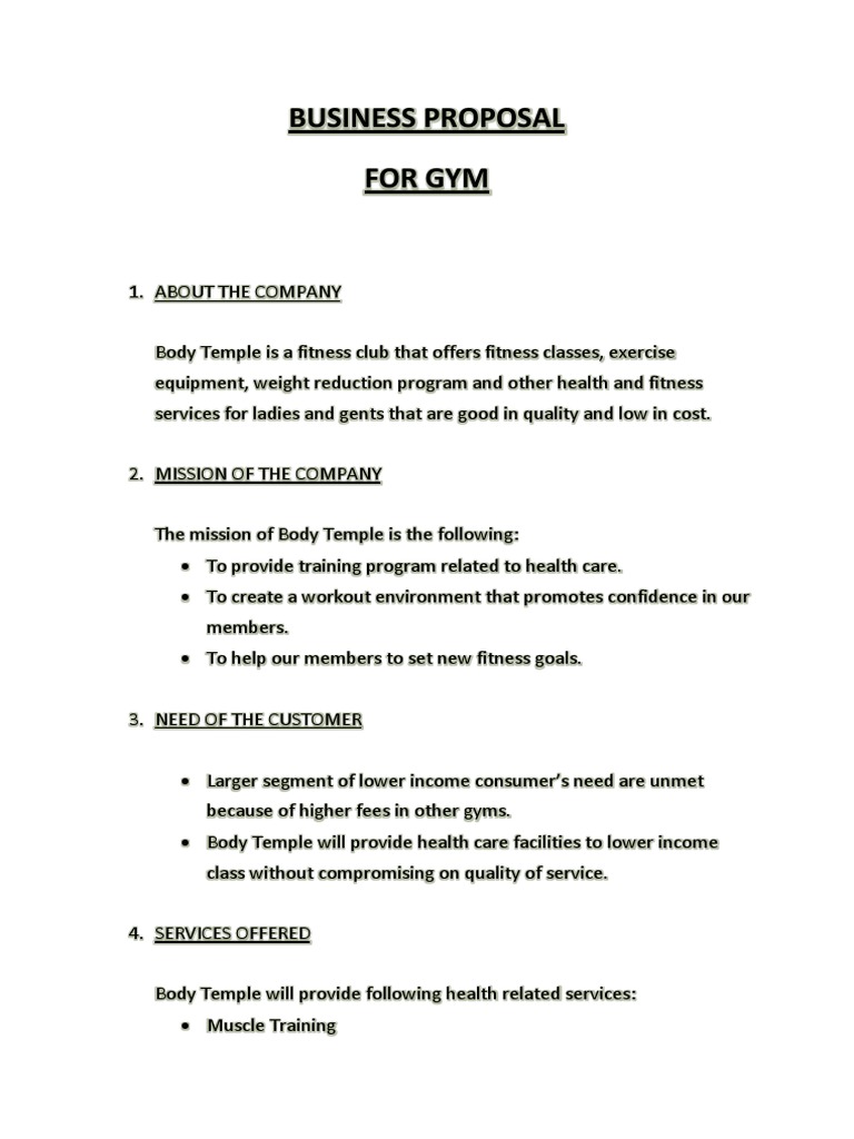 Affordable Gym Business Proposal | PDF