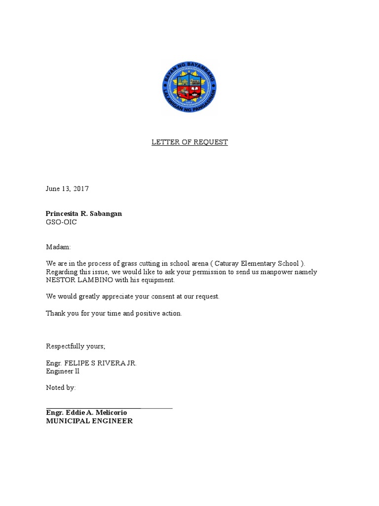 Letter of Request Manpower