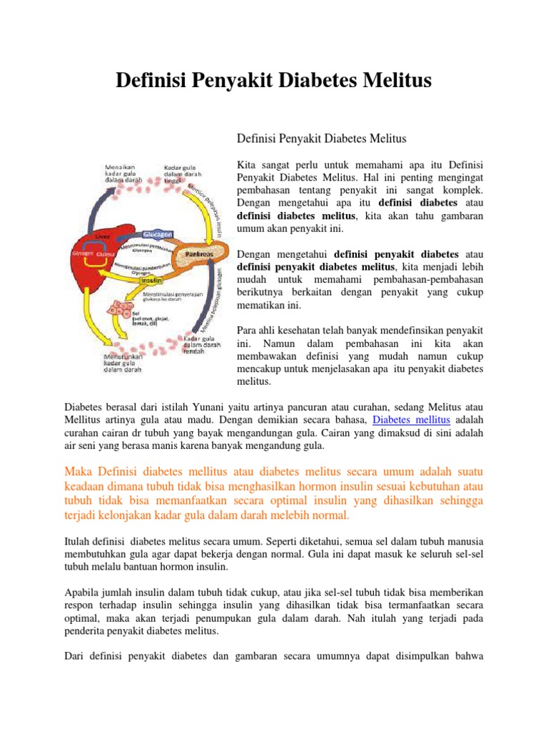 Definisi Penyakit Diabetes Melitus | PDF