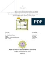 Design and Fabrication of Fatigue Testing Machine: A Project Report On