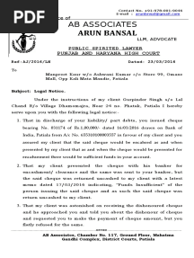 138 Legal Notice Format