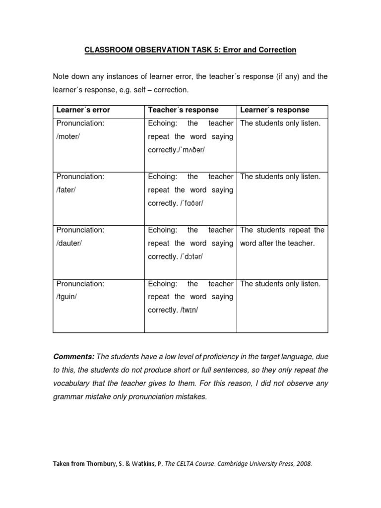 Classroom Observation Task 5 | PDF | Language Arts & Discipline