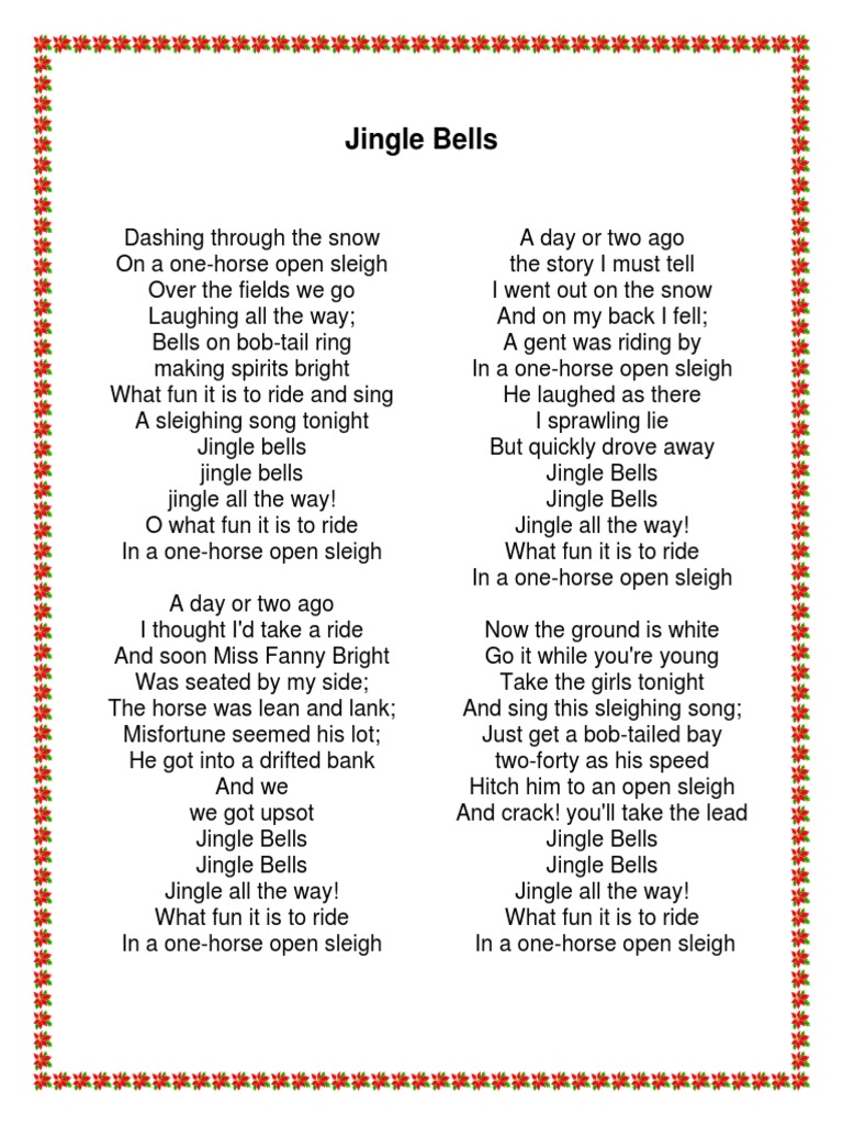 Letra Jingle Bells Vocal Music American Music Prueba gratuita de