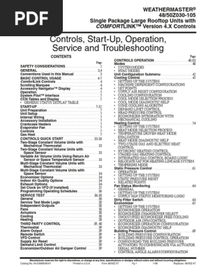 Carrier - Controls, Start-Up, Operation, Service and