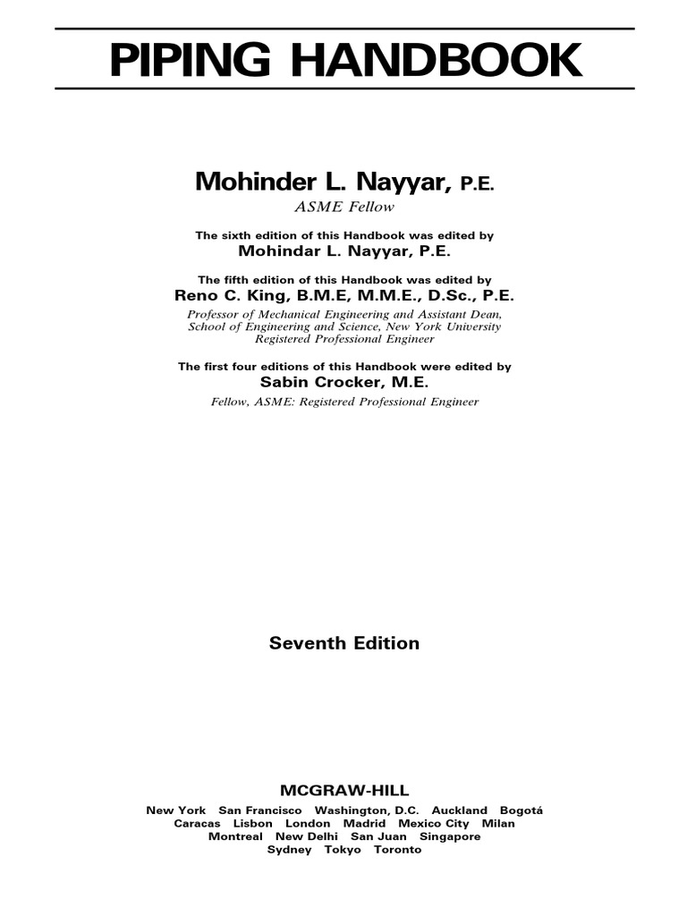 Piping Handbook: Design and Standards | PDF | Pipe (Fluid Conveyance ...