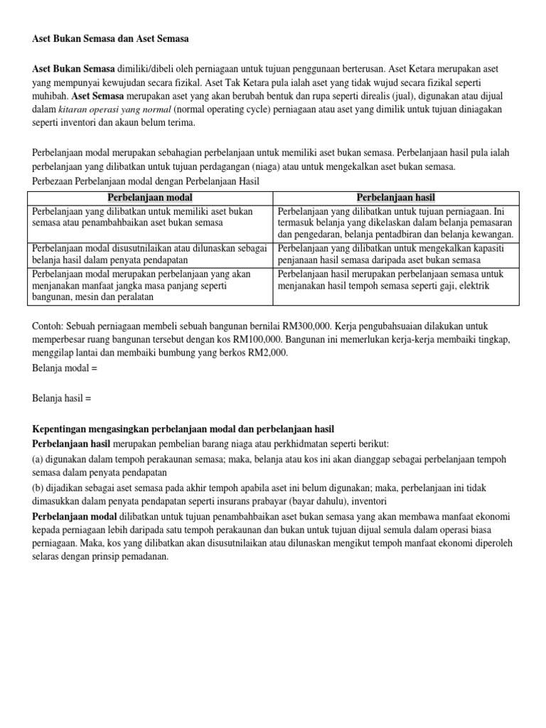Aset Bukan Semasa Dan Aset Semasa  PDF